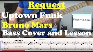 Uptown Funk  Bass Cover Request and Lesson [upl. by Adnical]