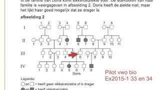 vwo biologie examen 20151 uitleg 33 en 34 stamboom [upl. by Fisa]