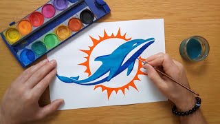 How to draw the Miami Dolphins logo  NFL [upl. by Dnomar]