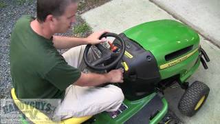 John Deere LA115 Lawn Tractor Controls Intro [upl. by Eetsirhc]