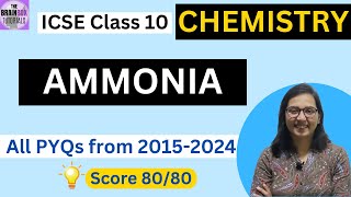 ICSE Class 10 Chemistry Ammonia PYQs  Solution [upl. by Castorina254]