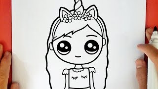 COME DISEGNARE UNA RAGAZZA UNICORNO KAWAII [upl. by Fransisco]