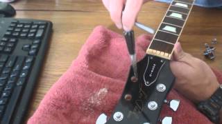 Installing Sperzel tuners with reamer [upl. by Enelym]