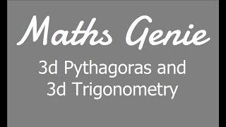 3d Pythagoras and 3d Trigonometry [upl. by Wallinga]