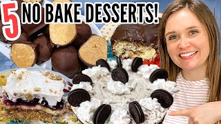 5 NOBAKE DESSERTS  Incredibly EASY NoBake Dessert Recipes  Julia Pacheco [upl. by Harley325]