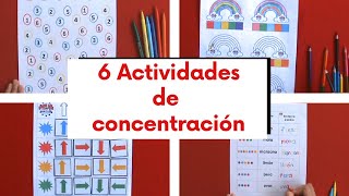 6 ACTIVIDADES PARA TRABAJAR ATENCIÓN Y CONCENTRACIÓN [upl. by Annait]