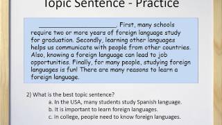 Paragraphs Part II  Topic Sentences [upl. by Laura]