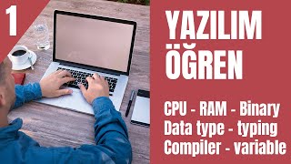 Yazılım nasıl öğrenilir Ders 1  Bilgisayar nasıl çalışır  Data tipleri  değişkenler  typing [upl. by Dilaw]