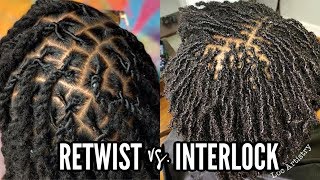 Interlocking vs Retwisting Locs PROS amp CONS  My Entire Experience [upl. by Griffy]