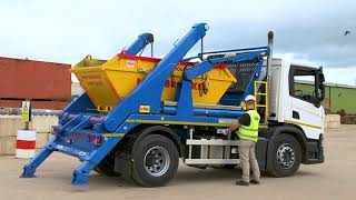 Scania Hyva Skip loader explained [upl. by Ahsats]