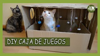 DIY CAJA DE JUEGOS PARA GATOS CASERA FACIL Y BARATA  JUGUETES CASEROS PARA GATOS  DIY CAT TOYS [upl. by Luckett]