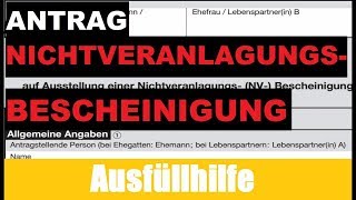 Antrag auf NV  Nichtveranlagungsbescheinigung Tutorial  Erklärung  Ausfüllhilfe [upl. by Anayia]