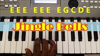 How To Play Jingle Bells Easy Piano Keyboard Tutorial [upl. by Kinsler489]