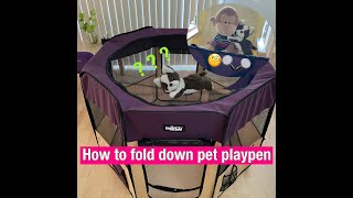 How to fold down pet playpen  EASY fold up demo EliteField pet playpen dissembling [upl. by Joanne]