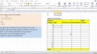 Tabla amortización con anualidades vencidas [upl. by Eilagam]