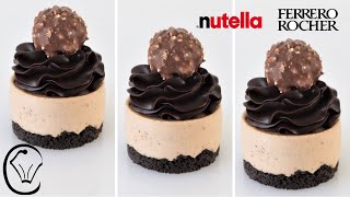 Ferrero Rocher Mini Cheesecakes with Nutella Ganache Perfect Make Ahead Dessert BEYOND Delicious [upl. by Yekim353]