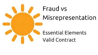 Fraud vs Misrepresentation  Other Essential Elements of a Valid Contract  CA CPT  CS amp CMA [upl. by Kaila479]