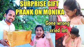 surprise gift prank on Monika  gone wrong  Monika Prabhu [upl. by Eneluqcaj902]