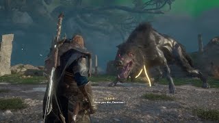 AC Valhalla Fenrir Boss Fight using Mjolnir  Thors Hammer  and Excalibur [upl. by Asfah433]