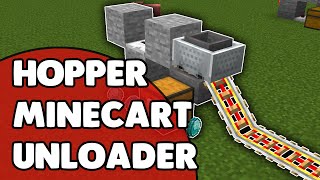 WORKING 116 HOPPER MINECART UNLOADING STATION  How To Build A Minecart Unloader In Minecarft [upl. by Anertak28]