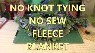 No Knot Tying No Sew Fleece Blanket  The Sewing Room Channel [upl. by Pearline516]