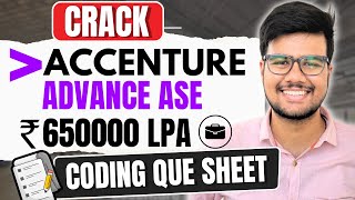 Accenture Advance ASE  Most Asked Coding Questions Cheatsheet [upl. by Llednyl]