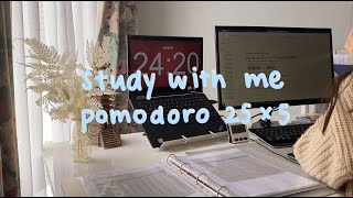 study with me with lofi music  Pomodoro 25 min study x 5 min rest [upl. by Anilas]