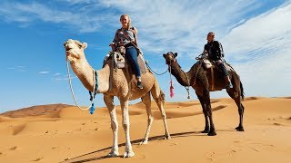 Riding Camels in the Sahara 🐪 Merzouga Morocco Travel Vlog [upl. by Sherwood499]