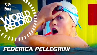 Federica Pellegrini breaks her own World Record at Rome 2009  FINA World Championships [upl. by Eenttirb]