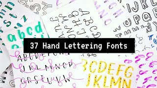 37 Hand Lettered Fonts  How to write in different styles [upl. by Hseham]