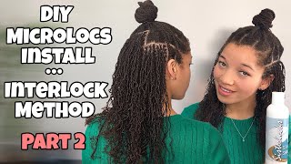 DIY MICROLOCS INSTALL  Interlock Method  Starter Locs  Part 2 [upl. by Lanaj]