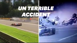 Les images de laccident dAnthoine Hubert sur le circuit de Formule 2 [upl. by Eceinhoj]