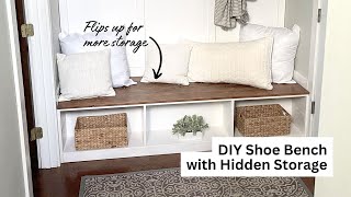 DIY Mudroom Bench with SECRET STORAGE [upl. by Illek458]