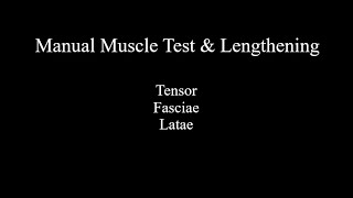 Manual Muscle Test amp Lengthening  Tensor Fasciae Latae [upl. by Claudia]