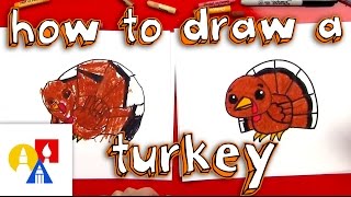 How To Draw A Cartoon Turkey [upl. by Acireit]