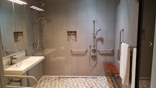 Wheelchair Accessible Bathroom  Curbless  Roll in shower [upl. by Perren]