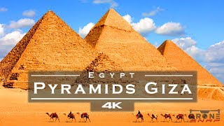 Pyramids  Giza Egypt 🇪🇬 by drone 4K [upl. by Ahsytal]