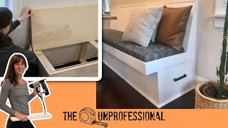 DIY Banquette Bench Bench Seating with Storage [upl. by Melak244]