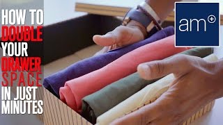 How To Fold Your TShirts To Maximize Drawer Space  Basics Cotton [upl. by Aihsiym696]