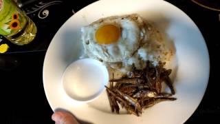 How to make Filipino Fried DILLISDried Anchovies egg and rice meal [upl. by Lat]