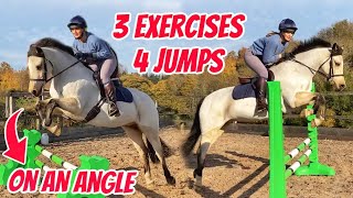 AT HOME HORSE JUMPING EXERCISE  Straightness rhythm and accuracy  Try with Challenge Social  AD [upl. by Notyarb]