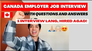 CANADA JOB INTERVIEW  CANADIAN EMPLOYER [upl. by Tiebout]