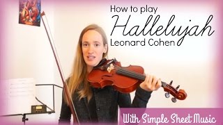 Hallelujah  Leonard Cohen how to play  Easy Violin Tutorial [upl. by Htebzile]