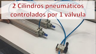 1 válvula para 2 ou mais cilindros pneumáticos [upl. by Rusticus681]