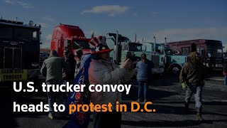 US trucker convoy heads to protest in DC [upl. by Hannibal]