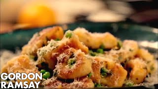 Homemade Gnocchi with Peas and Parmesan  Gordon Ramsay [upl. by Akamaozu98]