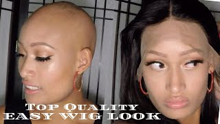 Flawless Bob Lace Frontal Wig Install on bald scalp Alopecia [upl. by Othilia]