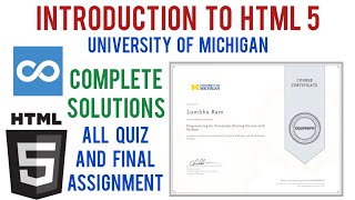 CourseraIntroduction To HTML 5 Quiz Answers and Final Assignment Solutions  Final Project HTML 5 [upl. by Leitman]