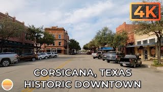 Downtown Corsicana Texas in Navarro County An UltraHD 4K Real Time Driving Tour [upl. by Bigelow642]