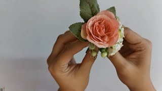 015 DIY Simple Corsage using Excess Artificial Flower [upl. by Eppilihp]